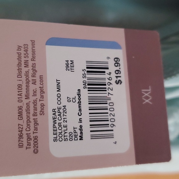 XXL Gilligan & O'Malley Luxe Woman's Nightie Cape Cod Mint Color with Panties. - Picture 9 of 9